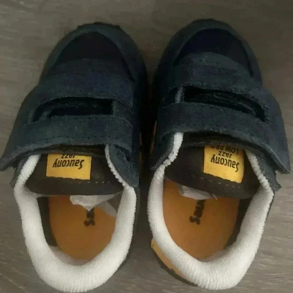 New In Box Baby Saucony Jazz Low Pro Blue And Yellow Sneakers Size 4 - Picture 4 of 5